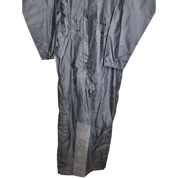 Harley Davidson Men's SZ L Rain Coverall PVC Motorcycle Boiler Suit Black Zip - Picture 9 of 9